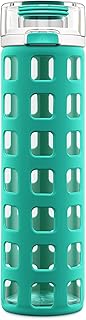 Bouteille d'eau en verre syndicate elo avec couvercle rabattable one touch, vert clair