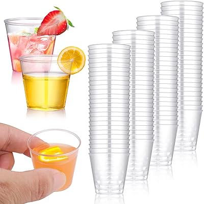 Ensemble de gobelets en plastique jetables transparents bfu tour, parfaits pour les échantillonneurs