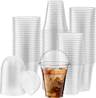 Gobelets en plastique de 12 oz avec couvercle en forme de dôme