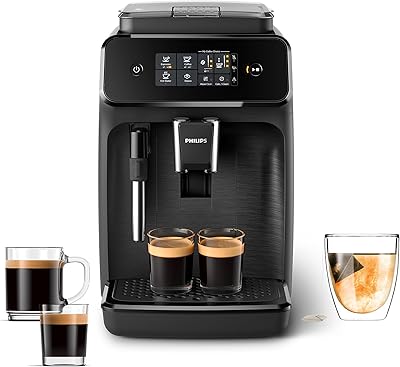 Machine à expresso entièrement automatique philips série 1200 avec mousseur à lait (ep1220/04)
