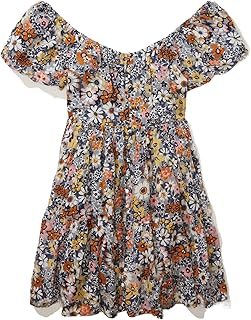 Robe babydoll courte american eagle ornée de fleurs et de boutons sur le devant