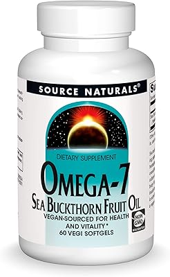 Source naturals - huile de fruit d'argousier oméga 7 60 gélules végétariennes