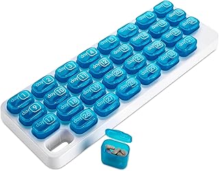 Pilulier mensuel - pilulier 31 jours avec grandes capsules de médicaments amovibles, boîte