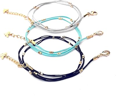 Un lot de 3 bracelets en soie colorés (double circulaire) ou un bracelet