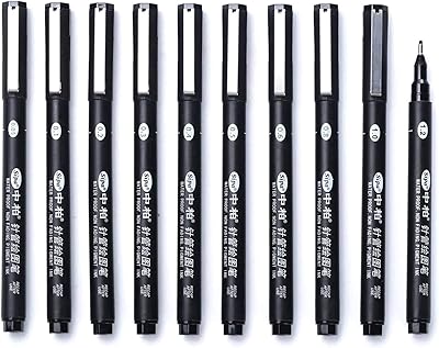 Lot de 10 marqueurs noirs fineliner à encre noire pour dessin, croquis, documents de bureau, scrapbooking, bandes dessinées, manga, usage scolaire. Achetez en toute sérénité sur Diaytar