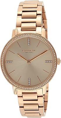 Montre pour femme de coach avec cadran en or rose et bracelet