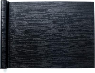 Papier peint autocollant pour meubles en bois noir homin 175" x