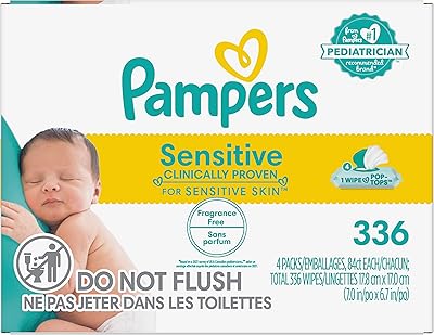 Paquet de 6 lingettes pop-up pampers sensitive pour bébé, 336 pièces