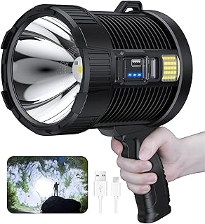 Lampe de poche led rechargeable, 100 000 lumens, grande lampe de poche d'extérieur