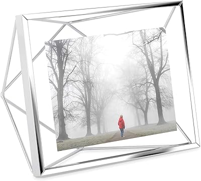 Cadre photo umbra de prisma, présentoir photo 4×6 pour bureau ou mur, chrome