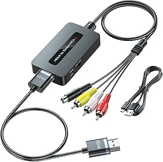 Adaptateur hdmi vers rca s-vidéo avec câble hdmi (câbles hdmi et s-vidéo intégrés)