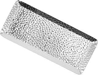 Plateau de service martelé décoratif rectangulaire moderne, organisateur de comptoir de salle