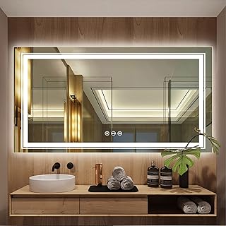 Miroir de salle de bain led intelligent wise4 : grand miroir mural