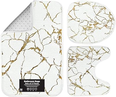 Ensemble de 3 tapis de salle de bain lekyan en mousse à mémoire