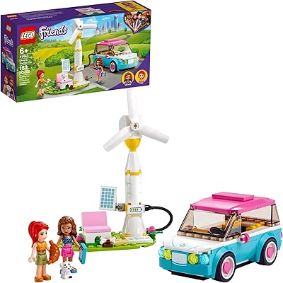 Lego friends 41443 kit de construction de voiture électrique d'olivia, cadeau créatif