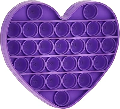 Jouet à bulles push-pop en forme de cœur fidget popper arc-en-ciel