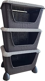 Étagère de cuisine multicouche à 3 niveaux (panier) étagère de rangement en plastique polyvalente pour fruits et légumes étagère de rangement pour bureau à domicile salon cuisine rectangulaire - gris. Diaytar Sénégal : Parce que chaque FCFA compte