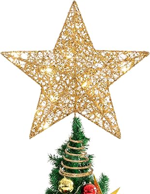 Lampe d'arbre de noël étoile à paillettes stobuck pour décoration de fête