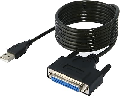 Adaptateur de câble d'imprimante parallèle syprint usb 2.0 vers db25 ieee-1284 [connecteurs thumbscrees]