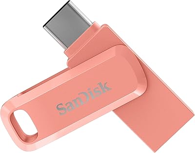 Clé usb type-c sandisk ultra dual drive go, 128 go, couleur pêche
