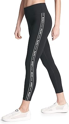 Legging taille haute dkny pour femme avec logo rayé et imprimé