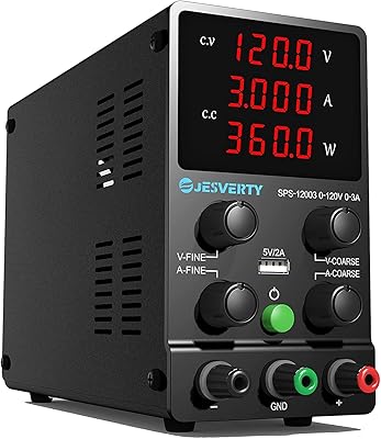 Jesferti sps-12003 alimentation cc variable réglable 120 v 3 a avec écran led