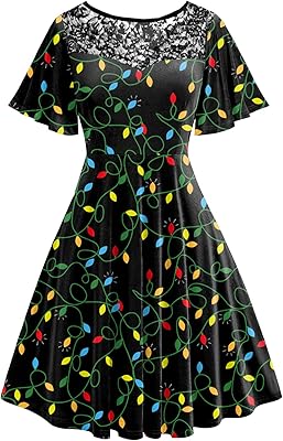Robe de soirée trapèze en dentelle à manches flottantes pour femmes, carnaval du