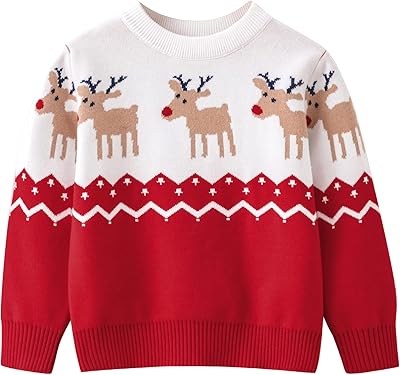 Pull de noël pour enfants pour garçons et filles, motif flocon de neige