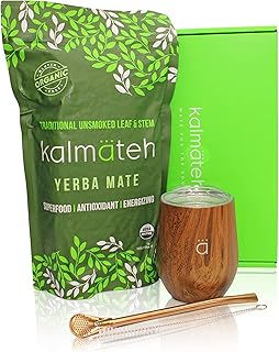 Kit de démarrage kalmaté yerba mate - tasse à maté moderne à double paroi en acier inoxydable de 8 oz avec couvercle sans bpa, nettoyant bombilla/bombilla et yerba mate biologique non-fumeur (1 livre) (bois). Explorez un monde de bonnes affaires sur Diaytar Sénégal