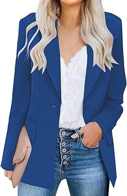 Veste blazer décontractée à manches longues et boutons à revers étroits pour femme