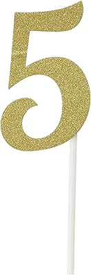 Creative converting décorations d'anniversaire à paillettes dorées pour 5 ans multicolore