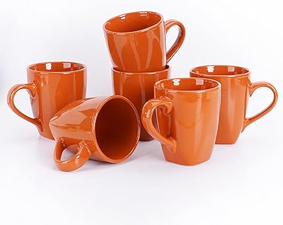Ensemble de tasses à café orange boboim en céramique de 6 oz