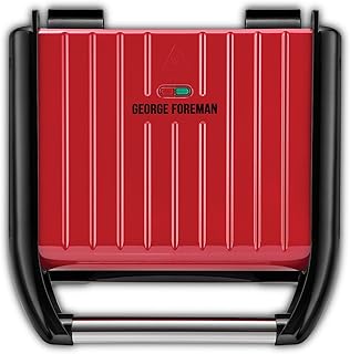 Gril électrique d'intérieur george foreman, maison et bureau, gril familial en acier inoxydable