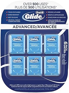 Oral-b glide advanced floss comfort plus clean mint, 40 m, paquet de 6