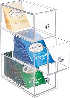Organisateur de rangement empilable en plastique mdesign avec 3 tiroirs pour armoire