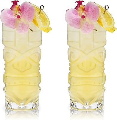 Ensemble de tasses de luxe en verre transparent sans plomb castowave, tasses tiki