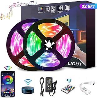 Kit d'éclairage bande led étanche umim avec 300 bandes led rgb 5050, 24