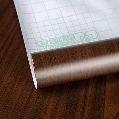 Papier peint auto-adhésif à motif imitation noyer marron foncé, papier peint auto-adhésif