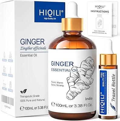 Huile essentielle de gingembre pure hikili pour massage de drainage lymphatique, 100 ml