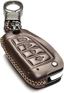 Vitodico étui de protection à rabat en cuir véritable pour porte-clés compatible