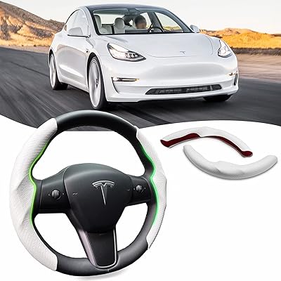 Couvre-volant en fibre de carbone compatible avec tesla model 3 2017-2023