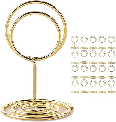 Wawasia 20 pièces porte-numéros de table porte-cartes porte-photos en fil fer