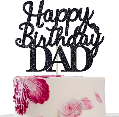 Décorations de gâteau joyeux anniversaire papa, décorations joyeux anniversaire papa, noir, décorations d'anniversaire