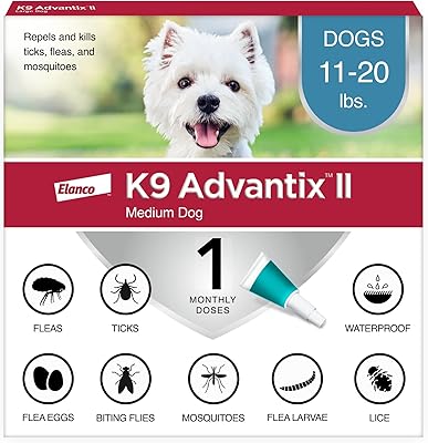 Traitement et prévention k9 advantix contre les puces, les tiques et les moustiques