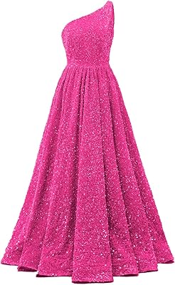 Robes de bal longues et brillantes à une épaule sequins 2023 pour