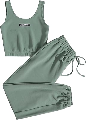 Ensemble deux pièces pour femme composé d'un haut court et d'un pantalon