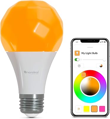 Ampoule intelligente nano leaf a60 e27 d'essentials, 806 lumens, 200-240 volts, blanc chaud