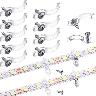 Kit de support d'éclairage de bande led étanche avec vis, 200 clips