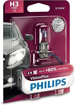 Phare philips h3 vision plus avec une visibilité jusqu'à 60 % supérieure, 1