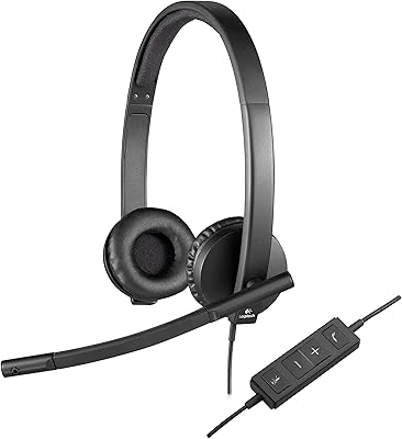 Casque filaire logitech h570e écouteurs stéréo avec microphone antibruit usb contrôle en ligne